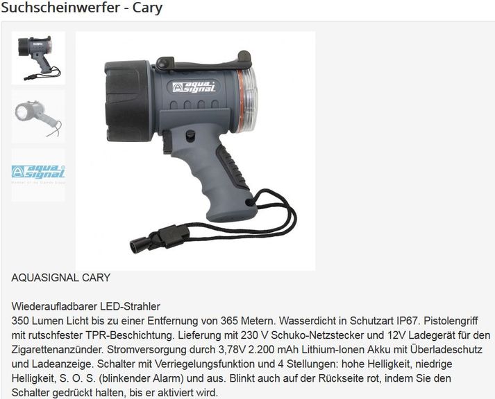 Handscheinwerfer Cary LED-Akku IP67