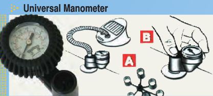 Manometer bis 1bar mit 6Adapter