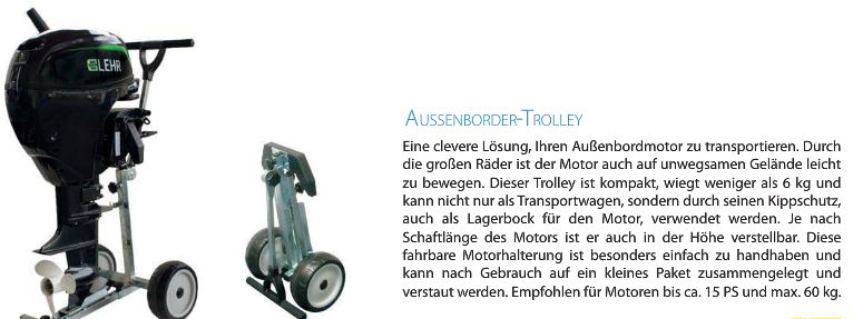 Motortrolley klappbar bis 15PS oder 60kg