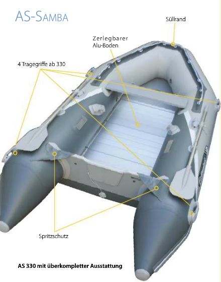 Schlauchboot AS-Samba 330 hellgrau/grau