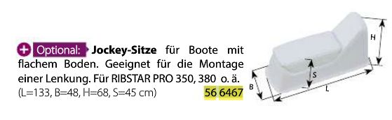 Jockeysitz für Ribstar Pro 350