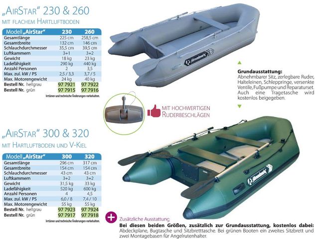 Schlauchboot AirStar 230 hellgrau