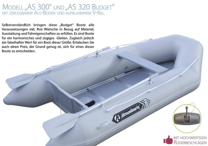 Schlauchboot AS320 Samba Budget hellgrau