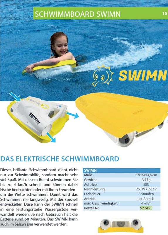 Schwimmbord Swimn m elektro Jet Antrieb