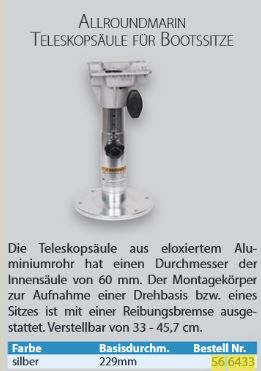 Teleskopsäule f Steuerstuhl 33-46cm