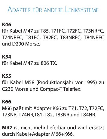 Adapter K46 für andere Lenksysteme