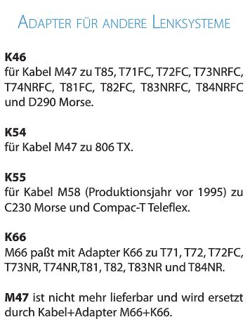 Adapter K66+M66 paßt zu T71/T72/T71FCusw