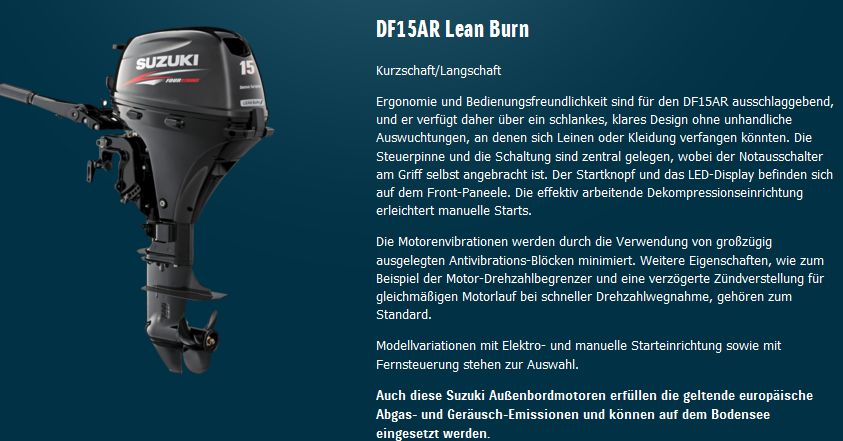 Suzuki DF15ARL E-Start Schaltbox o Pinne