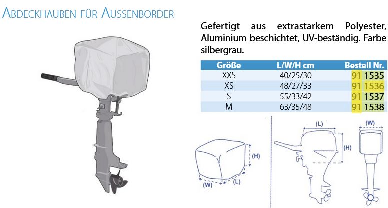 Abdeckhaube für Außenborder 40x27x35cm