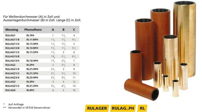 Vetus Gummilager Phenolharz Welle 1 1/2"