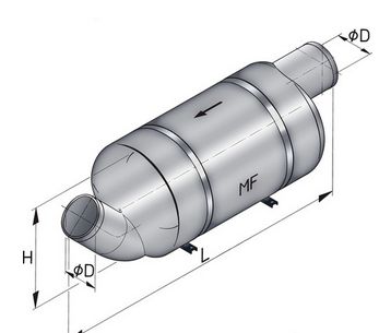 Vetus Schalldämpfer MF100 dm100mm