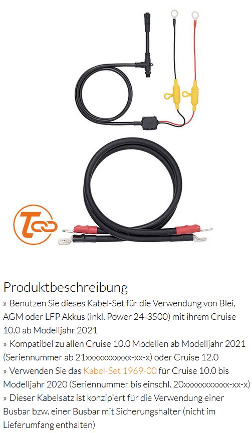 Torqeedo Kabel-Set Cruise10/12.0 Fremdba