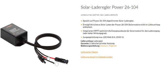 Torqeedo Solarladeregler f Power26-104