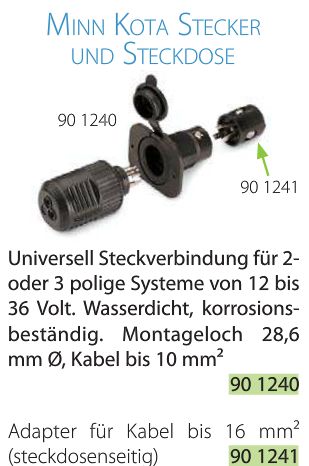 Minn Kota Stecker/Dose 12-36V bis 40Amp - zum Schließen ins Bild klicken