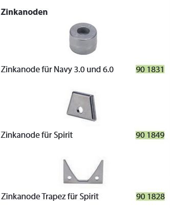 Zinkanode Trapez für Spirit