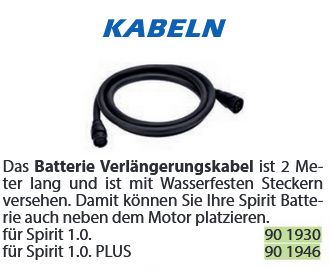 Batterie Verlängerungskabel 2m Spirit 1.