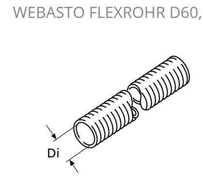 Webasto Flexrohr D60 APK 5m schwarz - zum Schließen ins Bild klicken