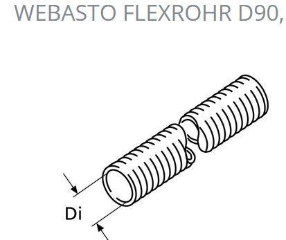 Webasto Flexrohr D90 PAPK grau 90mm 10m