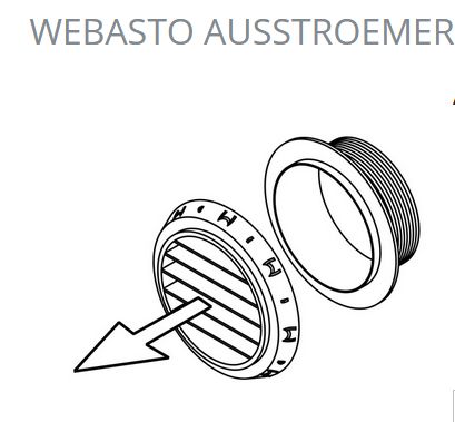 Webasto Ausströmer D90 90°schwarz - zum Schließen ins Bild klicken