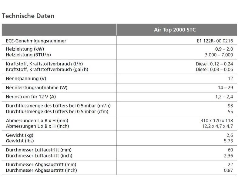 Webasto Air Top 2000STC Marine 12V Diese