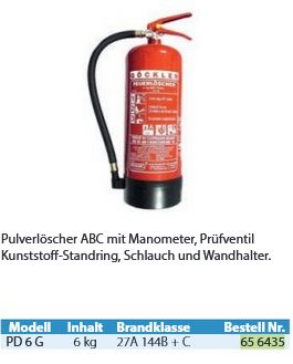 Feuerlöscher PD6G 6kg ABC Pulver Manomet