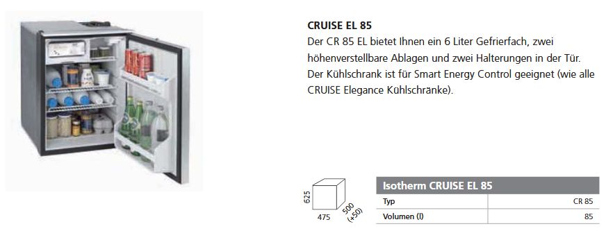 Isotherm CR85 Elegance silver 12/24V - zum Schließen ins Bild klicken