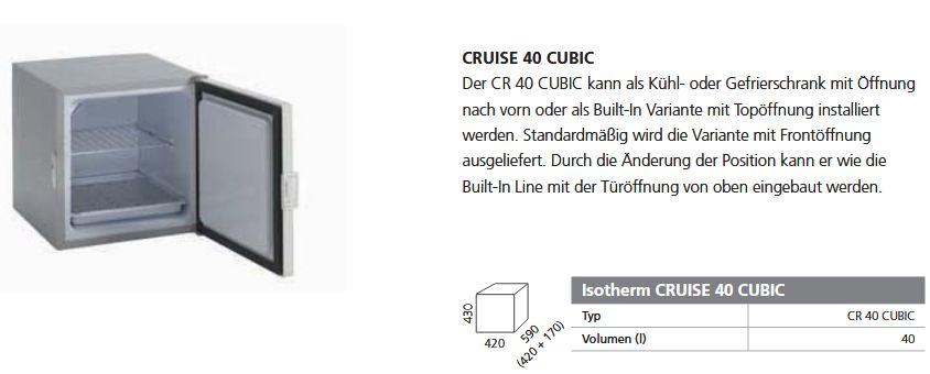 Isotherm CR40 Cubic weiß 12/24/230V