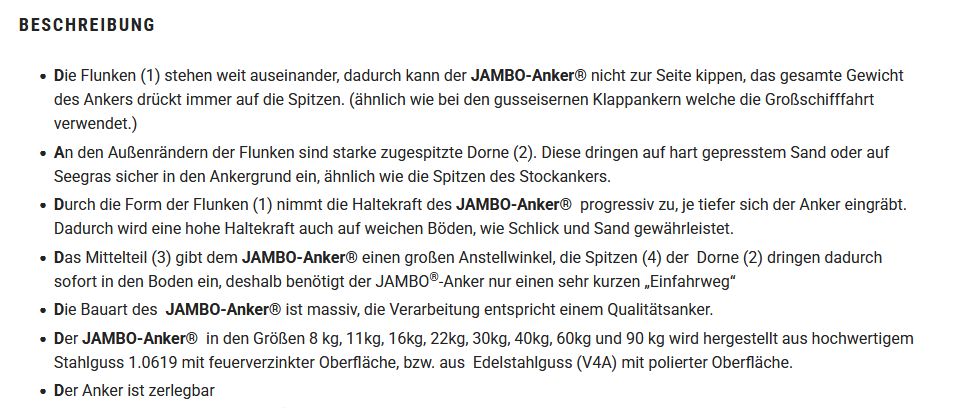 Anker JAMBO-ST 22 kg verzinkt
