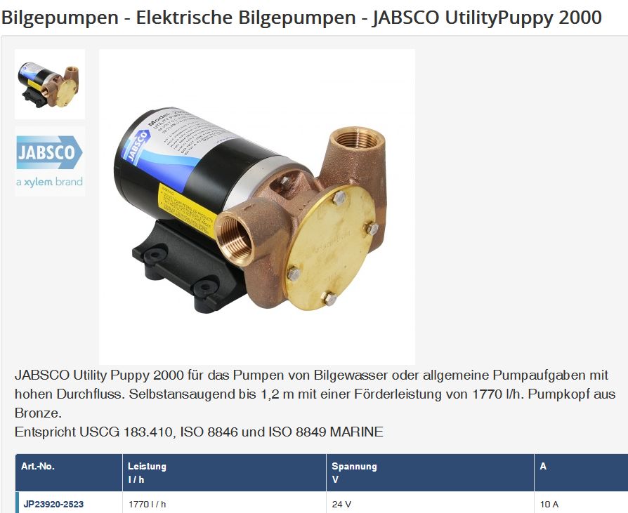 Jabsco Utility Puppy 2000 24V 1770l/min