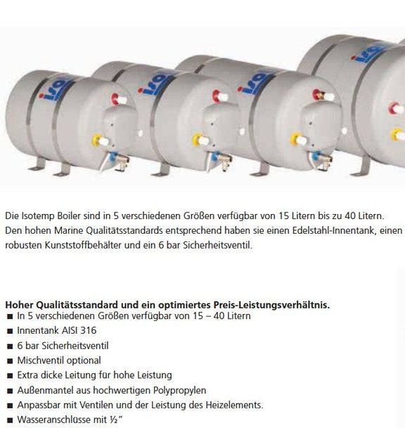 Boiler Isotemp Spa 40Ltr 230V/750W - zum Schließen ins Bild klicken