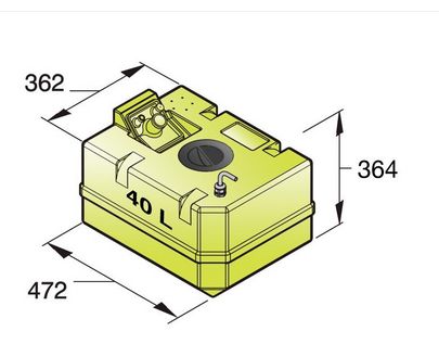 Vetus Trinkwassertank 40Liter m Anschlüs - zum Schließen ins Bild klicken