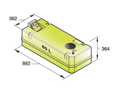 Vetus Trinkwassertank 80Liter m Anschlüs