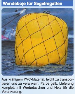 Wendeboje 90x150cm für Regatta gelb/Netz - zum Schließen ins Bild klicken