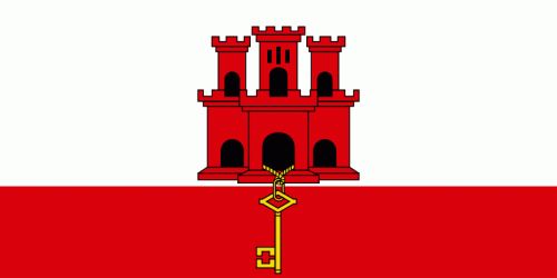 Flagge Gibraltar 20x30cm - zum Schließen ins Bild klicken