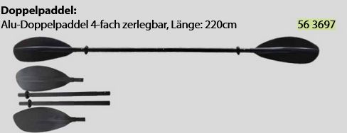 Doppelpaddel 220cm 4fach teilbar - zum Schließen ins Bild klicken