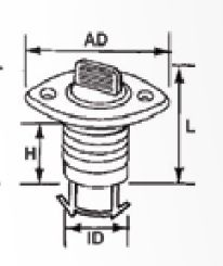Lenzventil oval 33/53mm weiß