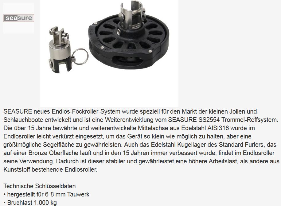 Fockroller + Wirbel Seasure für 5qm