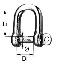 Schäkel D-Form 6mm HR niro Wichard