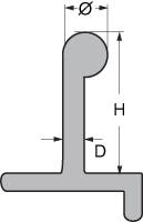 Fußrelingsrutscher 6-13mm asymmetrisch