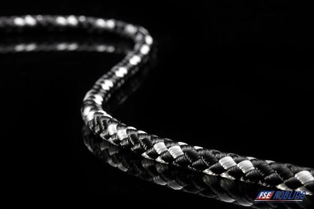 8-Plaited Dingy schwarz/silber 6mm