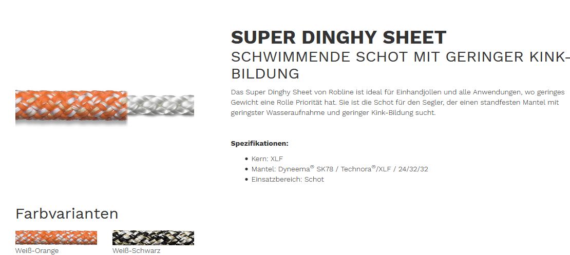 Super Dinghy Sheet 7mm weiß/orange
