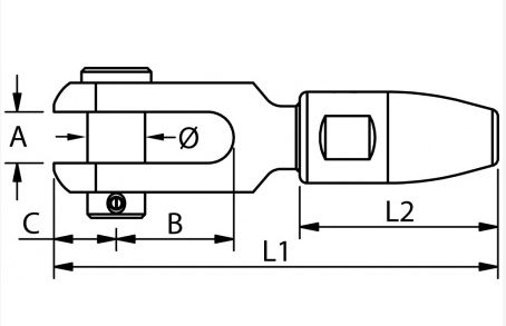 Schraubterminal Gabel für 5mm Draht