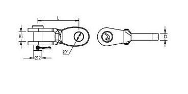 Toggle 59mm Auge 13mm Bolzen 12mm