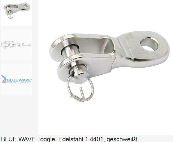 Toggle 78mm Auge 14,5mm Bolzen 14mm