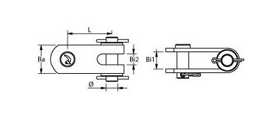 Toggle 42mm Gabel/Gabel Bolzen 11mm