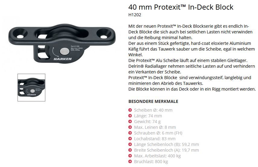 1202 Protexit 40mm Indeckblock einfach - zum Schließen ins Bild klicken