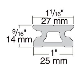 R27.1.5m 27mm CB Schiene niedrig Pin-Sto