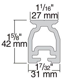 R27HB.1,8m 27mm CB hohe Schiene o Bohrun