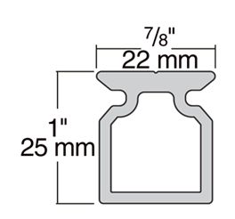2725-100 22mm CB Schiene hoch 1m metrisc