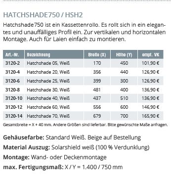 Hatchshade 25 weiß 399x300x439mm